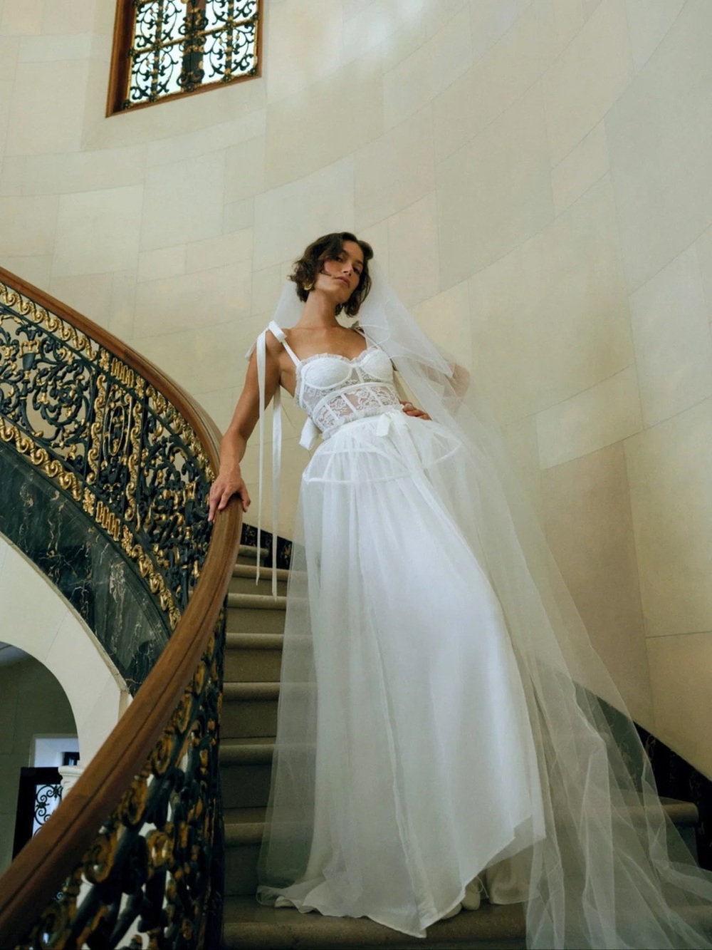 For Love and Lemons Valetta Gown in White (Size 0/Like New)